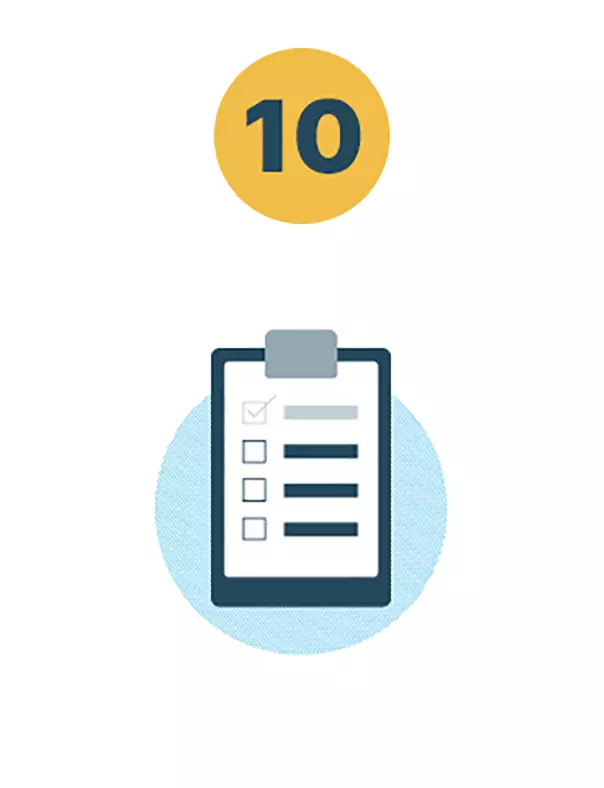 A check list on a clipboard. Click for definition of agile principle 10.